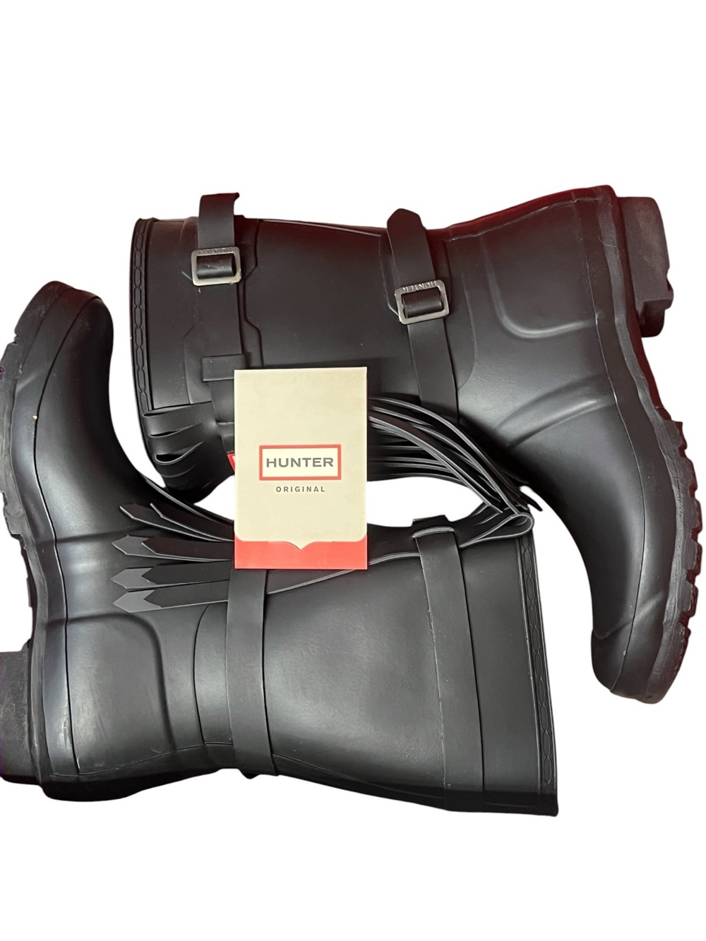 Hunter Original Short Fringe Rain Boots Black Slate Size 10 Rare - Picture 7 of 10